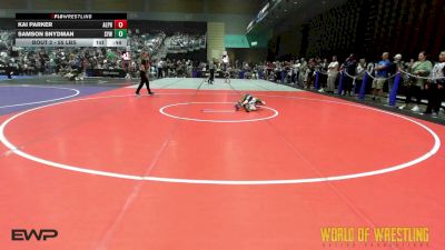 55 lbs Round Of 16 - Kai Parker, Alpha Elite vs Samson Snydman, Shafter Youth Wrestling