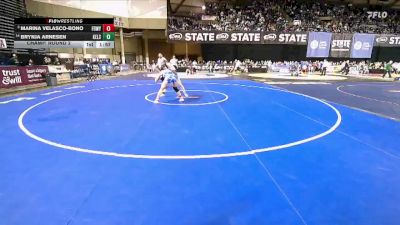 Girls 3A 130 lbs Champ. Round 2 - Marina Velasco-Bono, Federal Way (Girls) vs Brynja Arnesen, Kelso (Girls)