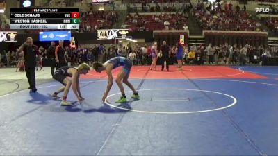 132 lbs Cons. Round 2 - Cole Schaub, Heights Wrestling Club vs Weston Haskell, Moorcroft Mat Masters