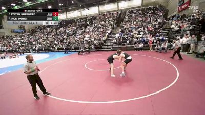 3A 215 lbs Cons. Round 3 - Jack Ewing, Canyon View vs Staten Shepherd, Juab