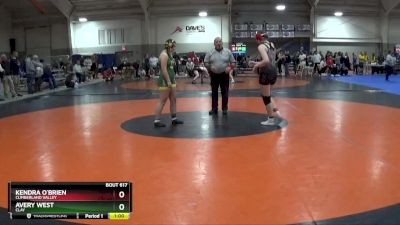 155 lbs Cons. Round 3 - Kendra O`Brien, Cumberland Valley vs Avery West, Clay