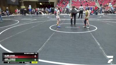 70 lbs Semifinal - Abel Corns, TEAM NORTH STARS vs Albie Cook, Hoisington Cardinals