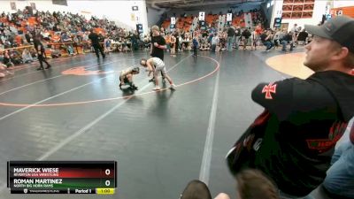 46-49 lbs Cons. Round 2 - Roman Martinez, North Big Horn Rams vs Maverick Wiese, Riverton USA Wrestling