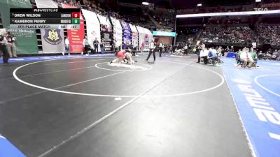 144 Class 1 lbs 5th Place Match - Drew Wilson, Lawson vs Kameron Perry, Brookfield