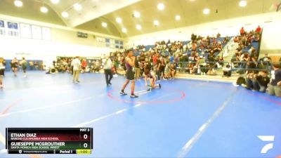 150 lbs Cons. Round 4 - Ethan Diaz, Rancho Cucamonga High School vs Guieseppe McGrouther, Santa Monica High School Wrest