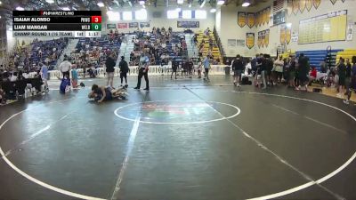 106 lbs Champ Round 1 (16 Team) - Liam Mangan, Wellington Black vs ISAIAH ALONSO, Palm Harbor WC