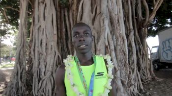 Edward Cheserek after winning the Merrie Mile in Honolulu