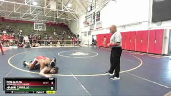 133 lbs 1st Place Match - Mason Carrillo, Moorpark CCC vs Ben Quilpa, Sacramento City College