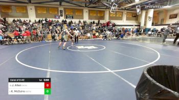 182 lbs Consi Of 8 #2 - Joe Allen, East Haven vs Kieran McGuire, Weston