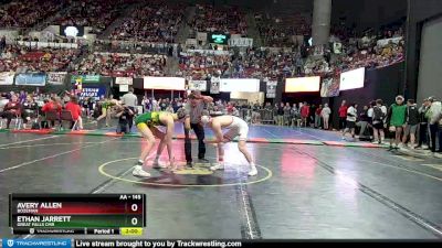 AA - 145 lbs Quarterfinal - Ethan Jarrett, Great Falls CMR vs Avery Allen, Bozeman