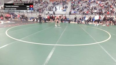 72 kg Cons. Quarters - Olivia Georges, CORDOBATRAINED vs Hailey Sutton, Argo Wrestling Club