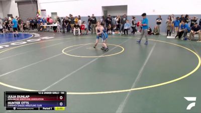 95 lbs Round 1 - Hunter Otts, Chugach Eagles Wrestling Club vs Julia Dunlap, Avalanche Wrestling Association