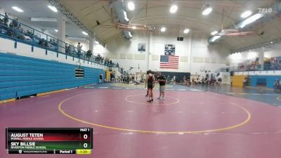 117-126 lbs Round 3 - August Teten, Powell Middle School vs Sky Billsie, Riverton Middle School