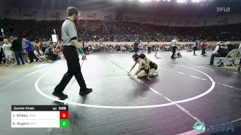 96 lbs Quarterfinal - Jaxon Wilkey, Jenks Trojan Wrestling Club vs Kylie Rogers, Standfast