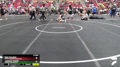 96 lbs Champ. Round 1 - Carson Foote, Midwest Destroyers vs Dax Folsom, Greater Heights Wrestling