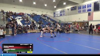 160 lbs Quarterfinal - Andres Perez, Cypress vs Evan Manzo, Etiwanda