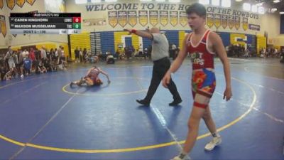 106 lbs Cons. Round 2 - Caden Kinghorn, Lake City Wrestling Club vs Maxson Musselman, Team Barracuda