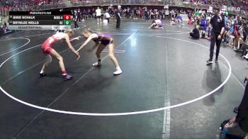 95 lbs Quarterfinal - Jerzi Schalk, Nebraska City Wrestling Club - Girls vs Brynlee Wells, Battle Creek
