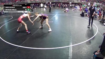 95 lbs Quarterfinal - Jerzi Schalk, Nebraska City Wrestling Club - Girls vs Brynlee Wells, Battle Creek