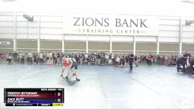144 lbs 5th Place Match - Timothy Bytheway, Sanderson Wrestling Academy vs Zack Butt, Ridgeline Riverhawks