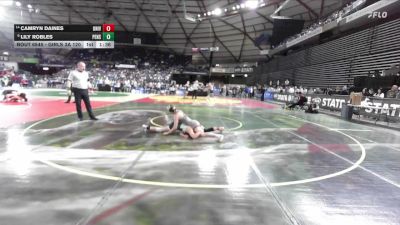 Girls 3A 120 lbs Quarterfinal - Camryn Daines, University (Girls) vs Lily Robles, Peninsula (Girls)