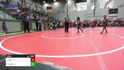 80 lbs Quarterfinal - Jeremiah Bell, Tulsa North Mabee Stampede vs Zavion Love, Pitbull Wrestling Academy