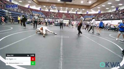 92-98 lbs Quarterfinal - Bradley Egan, Cowboy Wrestling Club vs Nate Edmondson, Standfast OKC