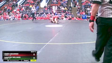 150 lbs Semifinals (8 Team) - Owen Segorski, Lowell vs Dawson Williams, Mason