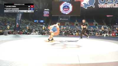215 lbs Cons. Rd Of 16 - Layne O'Neil, Michigan vs Wyatt Hanssen, Utah