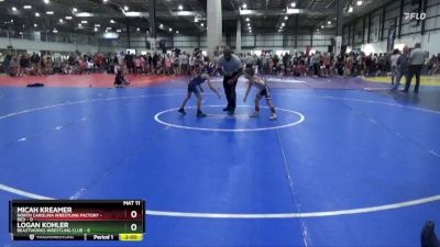 50 lbs Semis (4 Team) - Logan Kohler, BEASTWORKS WRESTLING CLUB vs Micah Kreamer, NORTH CAROLINA WRESTLING FACTORY - RED