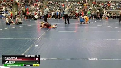 82 lbs Quarterfinal - Phoenix Vail, Greater Heights Wrestling vs Lily Jones, Millard South