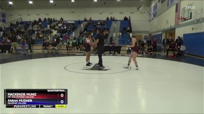 117 lbs Quarterfinal - Mackenzie Muniz, Mt. San Antonio College vs Farah Mudher, Palomar College