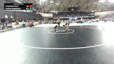 Girls 2A 130 lbs Champ. Round 1 - Sophia Berezhnoy, Hockinson (Girls) vs Josephine Sully, R. A. Long (Girls)