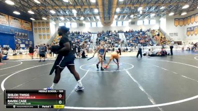 105 lbs Round 2 - Shiloh Twigg, Black Hive Wrestling Club vs Raven Cage, Adale Wrestling Club