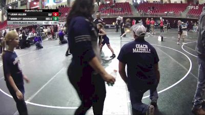 82 lbs 5th Place Match - Brinley Dekraker, Norris Wrestling Club - Girls vs Leah Allen, Garden County Wrestling Club