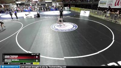 67 lbs Semifinal - John Thomas, Orange County RTC vs Broox Nickell, California