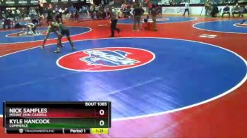 1 lbs Quarterfinal - Kyle Hancock, Commerce vs Nick Samples, Mount Zion-Carroll