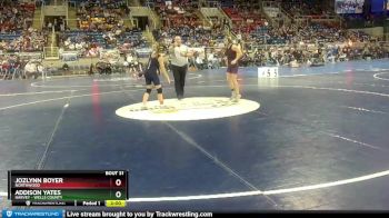 105 lbs Champ. Round 1 - Addison Yates, Harvey - Wells County vs Jozlynn Boyer, Northwood