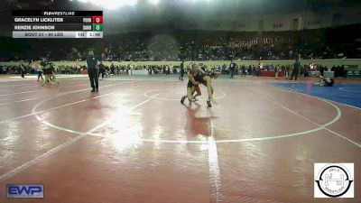 94 lbs Quarterfinal - Gracelyn Lickliter, Perry Girls Wrestling Club vs Kenzie Johnson, Sand Springs Jr High