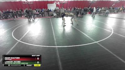 132 lbs Champ. Round 2 - Adam Kautzer, Wisconsin vs Landon Jacobs, Burlington High School Wrestling