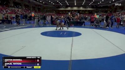 190 lbs Quarterfinal - Ashton Boswell, TN vs Samuel Watkins, KS