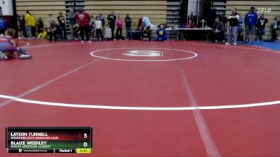 92 lbs Quarterfinal - Layson Tunnell, Woodford Elite Wrestling Club vs Blaize Weekley, Invicta Wrestling Academy