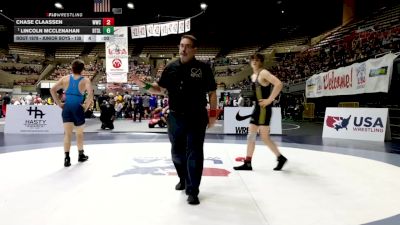 Junior Boys - 138 lbs Cons. Round 3 - Chase Claassen, Windsor Wrestling Club vs Lincoln McClenahan, Beat The Streets - Los Angeles