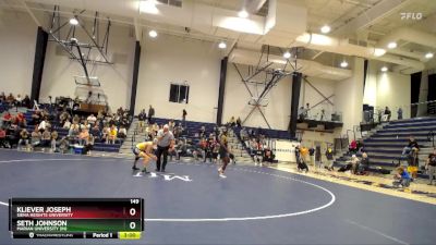 149 lbs Quarterfinal - Seth Johnson, Marian University (IN) vs Kliever Joseph, Siena Heights University
