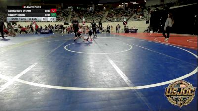 65 lbs Consi Of 8 #2 - Genevieve Drain, Mustang Bronco Wrestling Club vs Finley Cook, D3 Wrestling Cluib