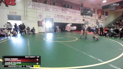 190 lbs Cons. Semi - Charlie Falomir, Newport Harbor vs Cesia Torres, Santiago (Garden Grove)