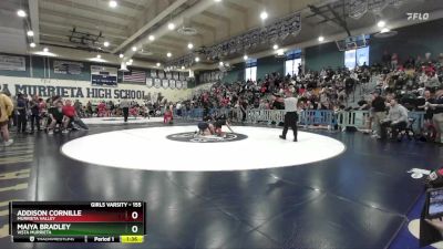 155 lbs Semifinal - Addison Cornille, Murrieta Valley vs Maiya Bradley, Vista Murrieta