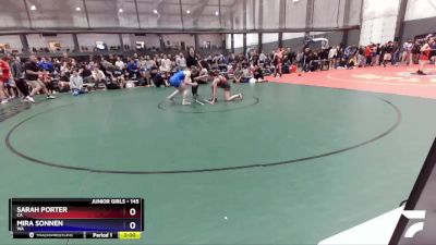 145 lbs Champ. Round 1 - Sarah Porter, CA vs Mira Sonnen, WA