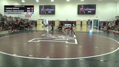 145 lbs 1st Place Match - Manaia Tofilau, Mt. San Antonio College vs Andrea Vidrio Majano, Mt. San Antonio College