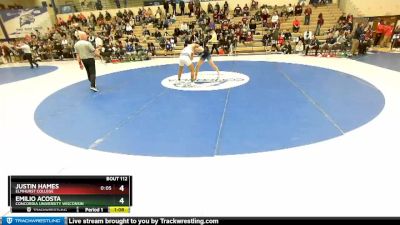 133 lbs Cons. Round 1 - Justin Hames, Elmhurst College vs Emilio Acosta, Concordia University Wisconsin